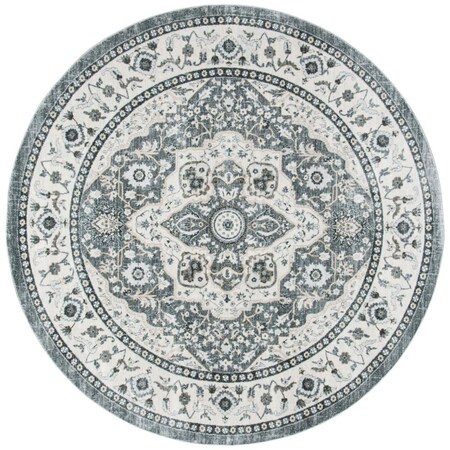 Safavieh 8 x 8 ft. Isabella 936F Power Loomed Round Area Rug; Grey & Cream ISA936F-8R